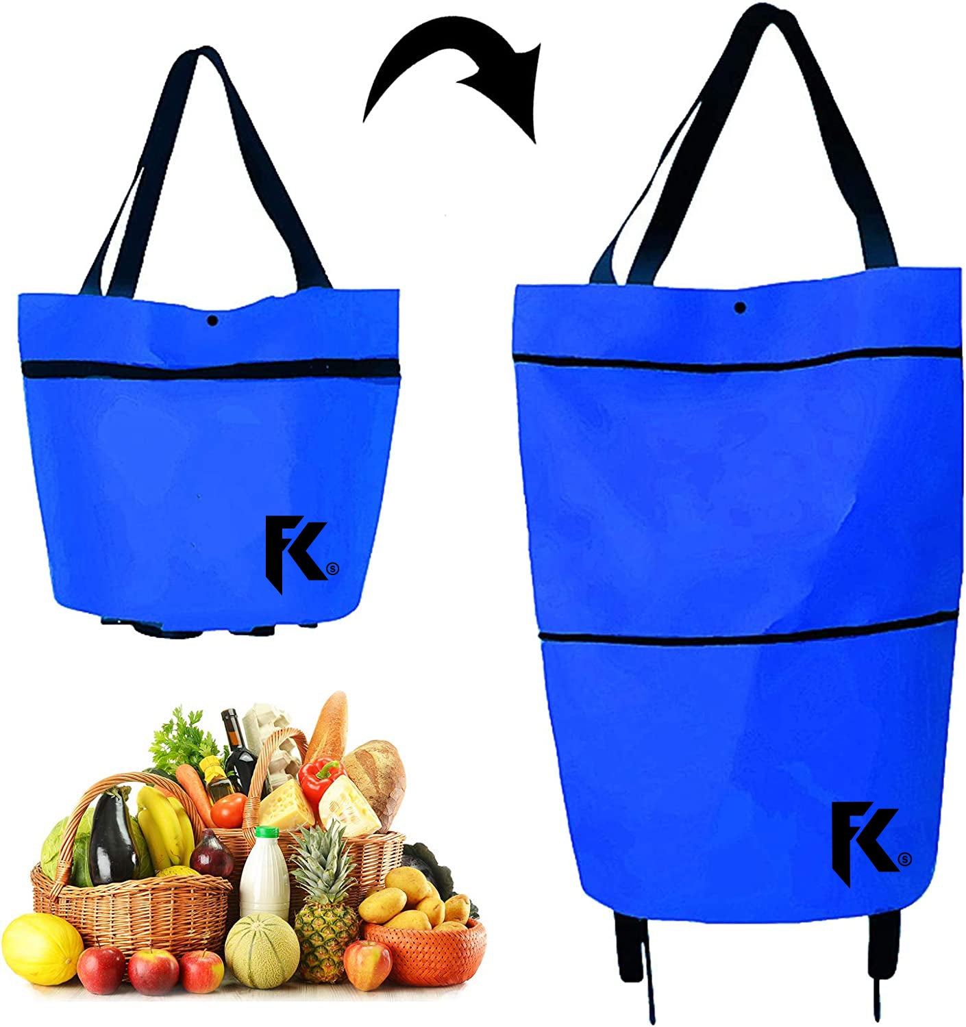 CARRITO DE COMPRAS PEGABLE CON RUEDAS (C)