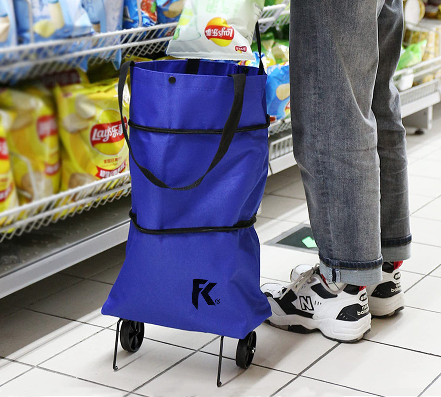 CARRITO DE COMPRAS PEGABLE CON RUEDAS (C)