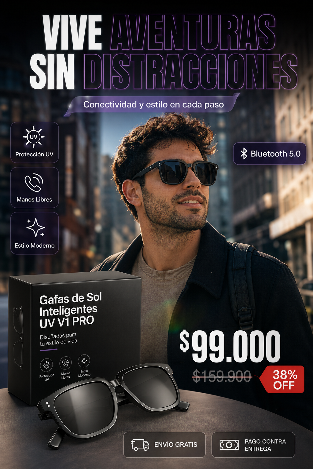 Gafas de Sol Inteligentes UV V1 PRO