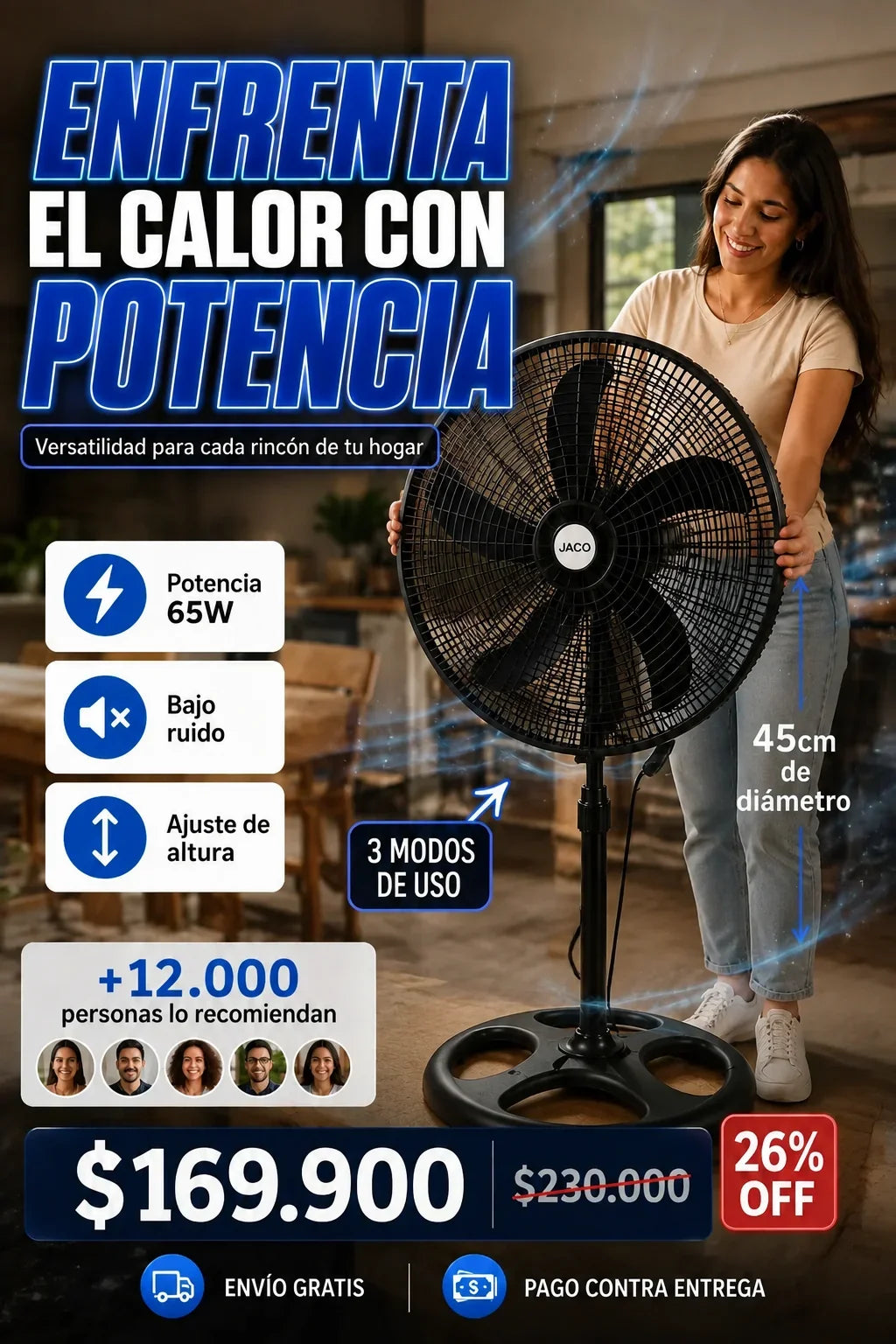 Ventilador de 18 pulgadas 3 en 1 (68W)