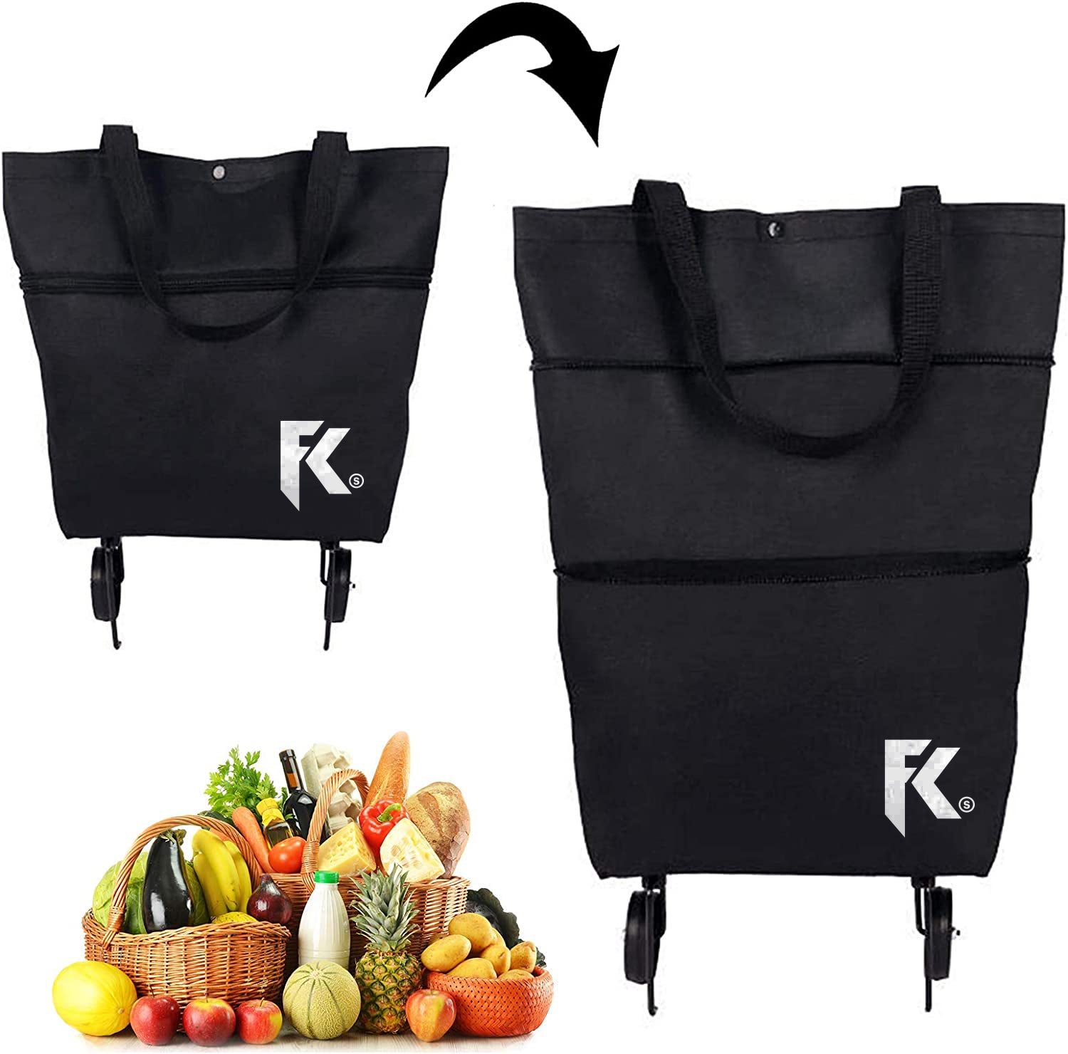 CARRITO DE COMPRAS PEGABLE CON RUEDAS (C)