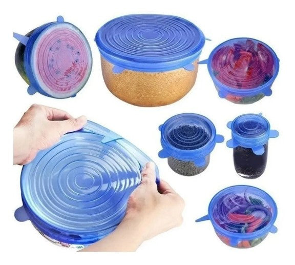 TAPAS DE SILICONA MULTIUSOS - SET DE 6